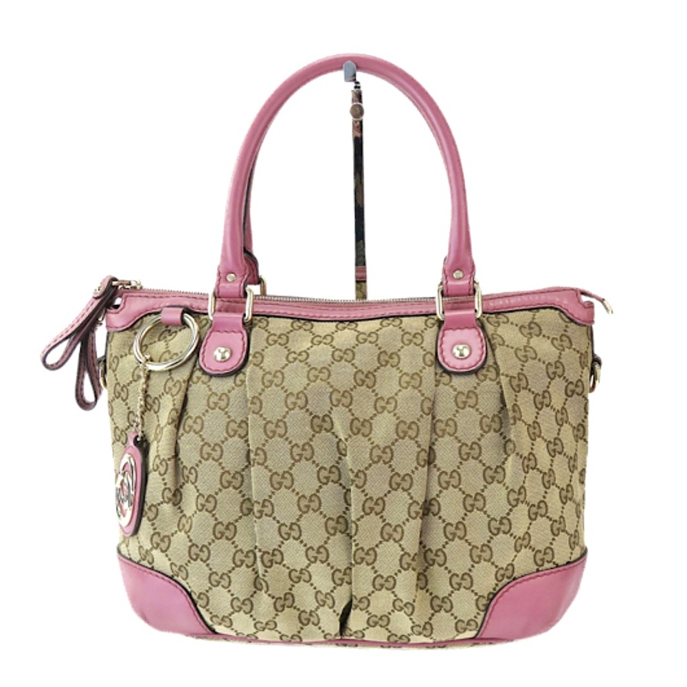 pink Gucci rare gg heart bit charm tote | limited edition